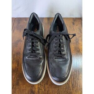 ALLEN EDMONDS Courtside Black Pebbled Leather Sneaker Shoe Men 11 D Port USA